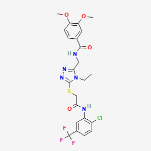 molecular formula C23H23ClF3N5O4S B4082798 N-({5-[(2-{[2-chloro-5-(trifluoromethyl)phenyl]amino}-2-oxoethyl)sulfanyl]-4-ethyl-4H-1,2,4-triazol-3-yl}methyl)-3,4-dimethoxybenzamide 