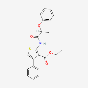 molecular formula C22H21NO4S B4082868 Ethyl 2-(2-phenoxypropanoylamino)-4-phenylthiophene-3-carboxylate 
