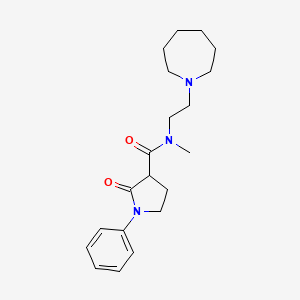molecular formula C20H29N3O2 B4083079 N-[2-(azepan-1-yl)ethyl]-N-methyl-2-oxo-1-phenylpyrrolidine-3-carboxamide 