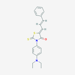 molecular formula C22H22N2OS2 B408316 (5Z)-3-[4-(DIETHYLAMINO)PHENYL]-5-[(2E)-3-PHENYLPROP-2-EN-1-YLIDENE]-2-SULFANYLIDENE-1,3-THIAZOLIDIN-4-ONE 