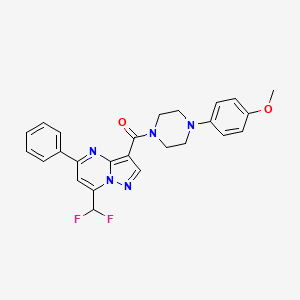 molecular formula C25H23F2N5O2 B4083337 1-[7-(DIFLUOROMETHYL)-5-PHENYLPYRAZOLO[1,5-A]PYRIMIDINE-3-CARBONYL]-4-(4-METHOXYPHENYL)PIPERAZINE 