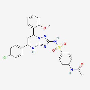 molecular formula C26H23ClN6O4S B4083398 N-(4-{[5-(4-Chlorophenyl)-7-(2-methoxyphenyl)-4H,7H-[1,2,4]triazolo[1,5-A]pyrimidin-2-YL]sulfamoyl}phenyl)acetamide 