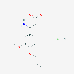 molecular formula C14H22ClNO4 B4083427 Methyl 3-amino-3-(3-methoxy-4-propoxyphenyl)propanoate;hydrochloride 