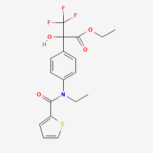 molecular formula C18H18F3NO4S B4083732 Ethyl 2-{4-[ethyl(thiophen-2-ylcarbonyl)amino]phenyl}-3,3,3-trifluoro-2-hydroxypropanoate 