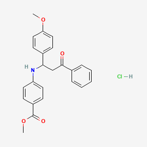 molecular formula C24H24ClNO4 B4083757 Methyl 4-[[1-(4-methoxyphenyl)-3-oxo-3-phenylpropyl]amino]benzoate;hydrochloride 