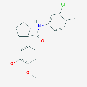 molecular formula C21H24ClNO3 B4083791 N-(3-chloro-4-methylphenyl)-1-(3,4-dimethoxyphenyl)cyclopentane-1-carboxamide 
