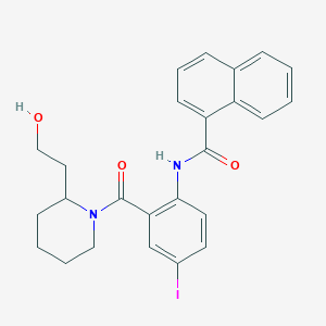 molecular formula C25H25IN2O3 B4083823 N-[2-[2-(2-hydroxyethyl)piperidine-1-carbonyl]-4-iodophenyl]naphthalene-1-carboxamide 