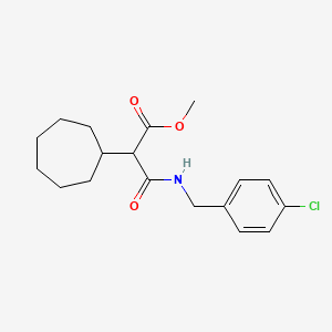molecular formula C18H24ClNO3 B4084042 Methyl 3-[(4-chlorophenyl)methylamino]-2-cycloheptyl-3-oxopropanoate 