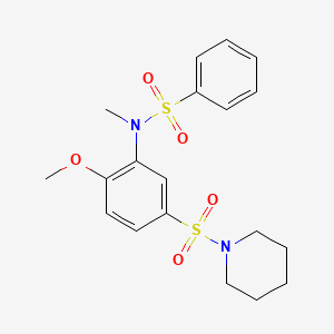 molecular formula C19H24N2O5S2 B4084093 N-(2-methoxy-5-piperidin-1-ylsulfonylphenyl)-N-methylbenzenesulfonamide 