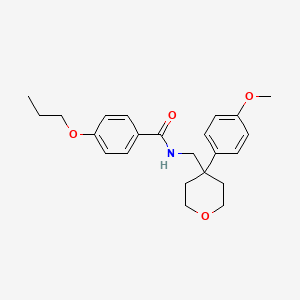 molecular formula C23H29NO4 B4084142 N-{[4-(4-METHOXYPHENYL)OXAN-4-YL]METHYL}-4-PROPOXYBENZAMIDE 