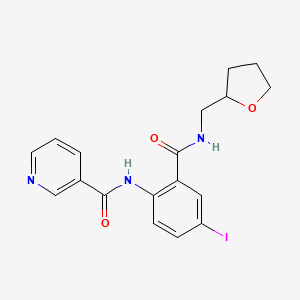 molecular formula C18H18IN3O3 B4084153 N-[4-iodo-2-(oxolan-2-ylmethylcarbamoyl)phenyl]pyridine-3-carboxamide 