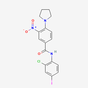 molecular formula C17H15ClIN3O3 B4084166 N-(2-chloro-4-iodophenyl)-3-nitro-4-(pyrrolidin-1-yl)benzamide 