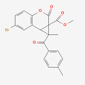 molecular formula C21H17BrO5 B4084191 methyl 6-bromo-1-methyl-1-(4-methylbenzoyl)-2-oxo-7bH-cyclopropa[c]chromene-1a-carboxylate 