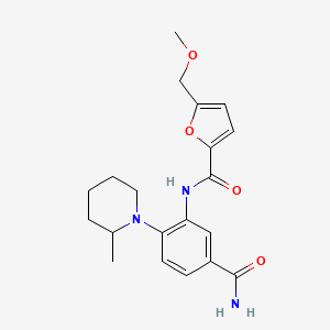 molecular formula C20H25N3O4 B4084232 N-[5-carbamoyl-2-(2-methylpiperidin-1-yl)phenyl]-5-(methoxymethyl)furan-2-carboxamide 
