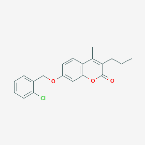 molecular formula C20H19ClO3 B408430 7-[(2-chlorobenzyl)oxy]-4-methyl-3-propyl-2H-chromen-2-one 