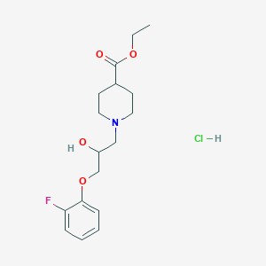 molecular formula C17H25ClFNO4 B4084328 Ethyl 1-[3-(2-fluorophenoxy)-2-hydroxypropyl]piperidine-4-carboxylate;hydrochloride 
