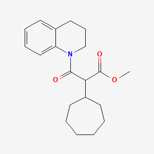molecular formula C20H27NO3 B4084332 methyl 2-cycloheptyl-3-(3,4-dihydro-2H-quinolin-1-yl)-3-oxopropanoate 
