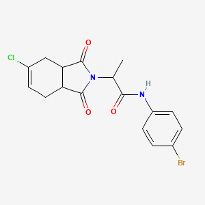 molecular formula C17H16BrClN2O3 B4084340 N-(4-bromophenyl)-2-(5-chloro-1,3-dioxo-3a,4,7,7a-tetrahydroisoindol-2-yl)propanamide 