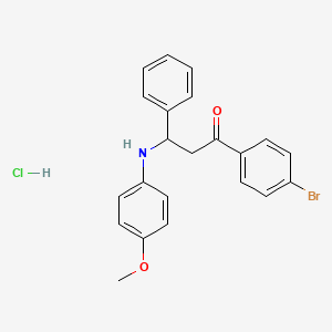 molecular formula C22H21BrClNO2 B4084375 1-(4-Bromophenyl)-3-(4-methoxyanilino)-3-phenylpropan-1-one;hydrochloride CAS No. 1049691-68-0