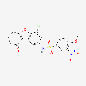 molecular formula C19H15ClN2O7S B4084385 N-(4-chloro-9-oxo-7,8-dihydro-6H-dibenzofuran-2-yl)-4-methoxy-3-nitrobenzenesulfonamide 