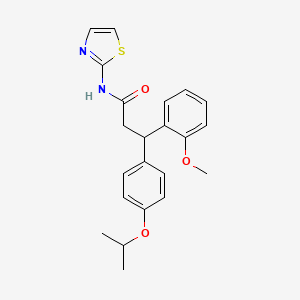 molecular formula C22H24N2O3S B4084444 3-(2-methoxyphenyl)-3-[4-(propan-2-yloxy)phenyl]-N-(1,3-thiazol-2-yl)propanamide 