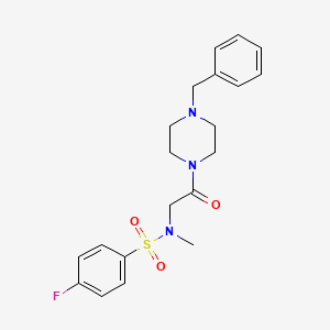 molecular formula C20H24FN3O3S B4084486 N-[2-(4-benzylpiperazin-1-yl)-2-oxoethyl]-4-fluoro-N-methylbenzenesulfonamide 