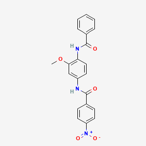 molecular formula C21H17N3O5 B4084621 N-(4-benzamido-3-methoxyphenyl)-4-nitrobenzamide 