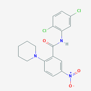 molecular formula C18H17Cl2N3O3 B4084629 N-(2,5-dichlorophenyl)-5-nitro-2-(piperidin-1-yl)benzamide 