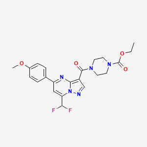 molecular formula C22H23F2N5O4 B4084834 ethyl 4-[7-(difluoromethyl)-5-(4-methoxyphenyl)pyrazolo[1,5-a]pyrimidine-3-carbonyl]piperazine-1-carboxylate 