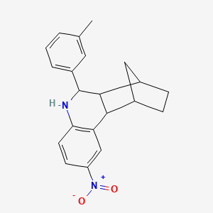 molecular formula C21H22N2O2 B4084897 10-(3-Methylphenyl)-5-nitro-9-azatetracyclo[10.2.1.02,11.03,8]pentadeca-3(8),4,6-triene 
