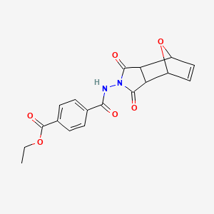 molecular formula C18H16N2O6 B4084956 Ethyl 4-[(1,3-dioxo-3a,4,7,7a-tetrahydro-4,7-epoxyisoindol-2-yl)carbamoyl]benzoate 
