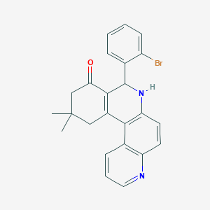 molecular formula C24H21BrN2O B4084997 8-(2-BROMOPHENYL)-11,11-DIMETHYL-7H,8H,9H,10H,11H,12H-CYCLOHEXA[A]4,7-PHENANTHROLIN-9-ONE 