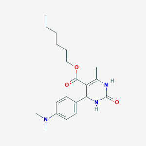 molecular formula C20H29N3O3 B408500 Hexyl 4-[4-(dimethylamino)phenyl]-6-methyl-2-oxo-1,2,3,4-tetrahydropyrimidine-5-carboxylate 