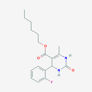 molecular formula C18H23FN2O3 B408505 hexyl 4-(2-fluorophenyl)-6-methyl-2-oxo-1,2,3,4-tetrahydropyrimidine-5-carboxylate 