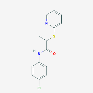 molecular formula C14H13ClN2OS B4085094 N~1~-(4-CHLOROPHENYL)-2-(2-PYRIDYLSULFANYL)PROPANAMIDE 