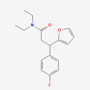 molecular formula C17H20FNO2 B4085110 N,N-diethyl-3-(4-fluorophenyl)-3-(furan-2-yl)propanamide 