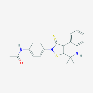 molecular formula C20H19N3OS2 B408519 N-[4-(4,4-dimethyl-1-sulfanylidene-5H-[1,2]thiazolo[5,4-c]quinolin-2-yl)phenyl]acetamide CAS No. 332074-30-3