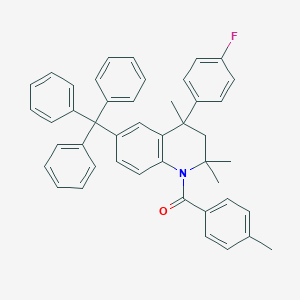 molecular formula C45H40FNO B408523 4-(4-fluorophenyl)-2,2,4-trimethyl-1-(4-methylbenzoyl)-6-trityl-1,2,3,4-tetrahydroquinoline 