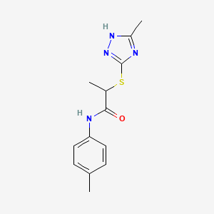 molecular formula C13H16N4OS B4085242 N~1~-(4-METHYLPHENYL)-2-[(5-METHYL-4H-1,2,4-TRIAZOL-3-YL)SULFANYL]PROPANAMIDE 