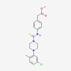molecular formula C21H24ClN3O2S B4085273 METHYL 2-[4-({[4-(5-CHLORO-2-METHYLPHENYL)PIPERAZINO]CARBOTHIOYL}AMINO)PHENYL]ACETATE 