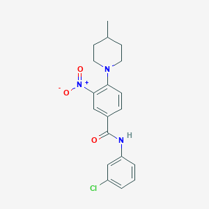 molecular formula C19H20ClN3O3 B4085315 N-(3-chlorophenyl)-4-(4-methylpiperidin-1-yl)-3-nitrobenzamide 
