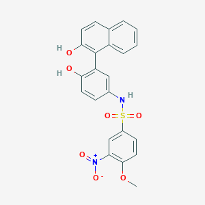 molecular formula C23H18N2O7S B4085409 N-[4-hydroxy-3-(2-hydroxynaphthalen-1-yl)phenyl]-4-methoxy-3-nitrobenzenesulfonamide 