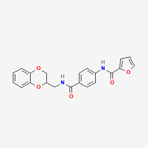 molecular formula C21H18N2O5 B4085466 N-(4-{[(2,3-DIHYDRO-1,4-BENZODIOXIN-2-YL)METHYL]CARBAMOYL}PHENYL)FURAN-2-CARBOXAMIDE 