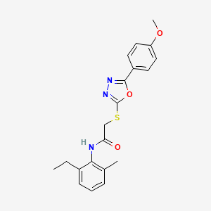 molecular formula C20H21N3O3S B4085476 N-(2-ethyl-6-methylphenyl)-2-[[5-(4-methoxyphenyl)-1,3,4-oxadiazol-2-yl]sulfanyl]acetamide 