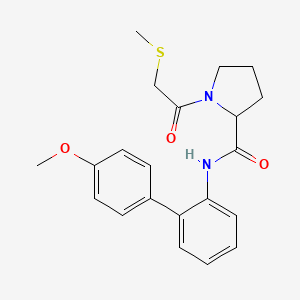 molecular formula C21H24N2O3S B4085598 N-(4'-methoxy-2-biphenylyl)-1-[(methylthio)acetyl]prolinamide 