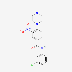 molecular formula C18H19ClN4O3 B4085615 N-(3-chlorophenyl)-4-(4-methylpiperazin-1-yl)-3-nitrobenzamide 