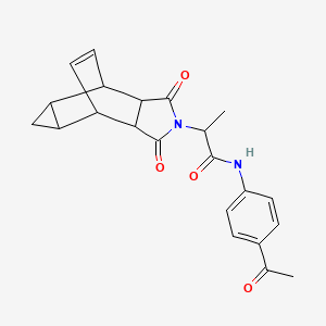 molecular formula C22H22N2O4 B4085630 N-(4-acetylphenyl)-2-(1,3-dioxooctahydro-4,6-ethenocyclopropa[f]isoindol-2(1H)-yl)propanamide 