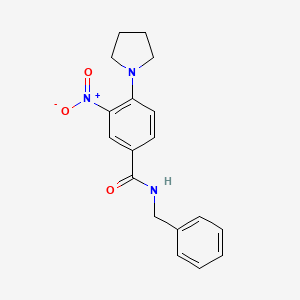 molecular formula C18H19N3O3 B4085655 N-benzyl-3-nitro-4-pyrrolidin-1-ylbenzamide 