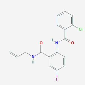 molecular formula C17H14ClIN2O2 B4085658 N-allyl-2-[(2-chlorobenzoyl)amino]-5-iodobenzamide 