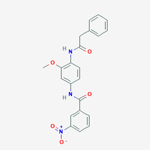 molecular formula C22H19N3O5 B4085679 N-[3-methoxy-4-[(2-phenylacetyl)amino]phenyl]-3-nitrobenzamide 